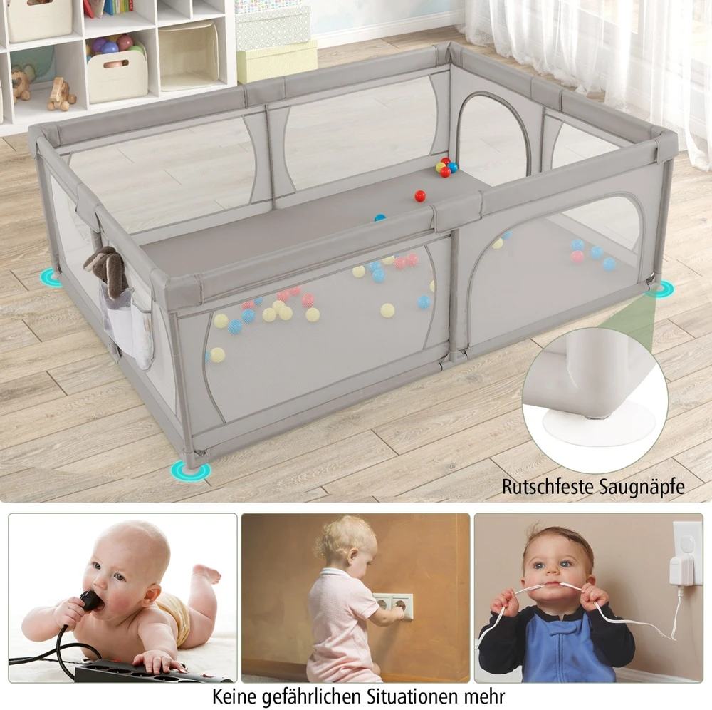 Promotions Vaikiška žaidimų aikštelė 206x147x68,5 cm Pilka tinklelio saugykla