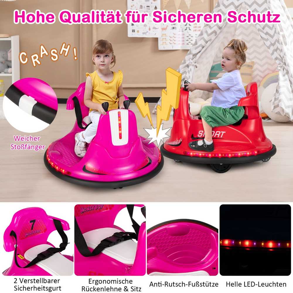 Promotions Vaikiškas atsitrenkiantis automobilis, 66.5x66.5x47.6 cm, Rožinis