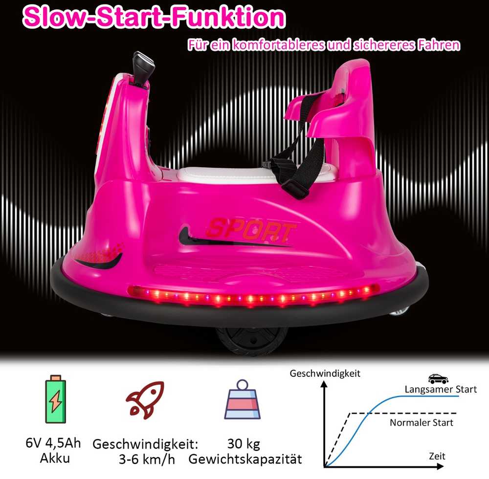 Promotions Vaikiškas atsitrenkiantis automobilis, 66.5x66.5x47.6 cm, Rožinis