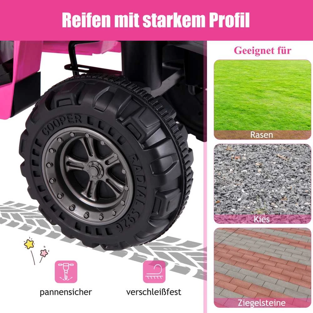 Promotions Vaikiškas elektrinis keturratis, 74.9x45.7x55.9 cm, rožinis, paspiriamas žaislas
