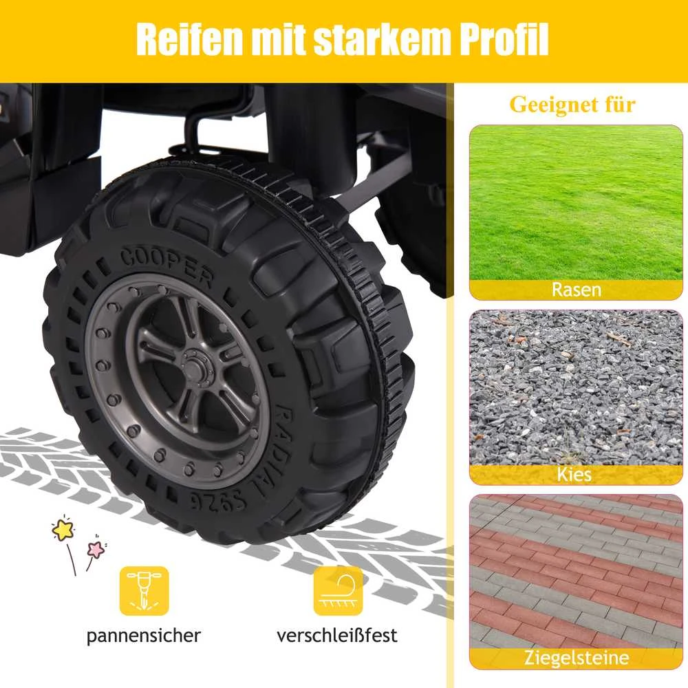 Promotions Vaikiškas elektrinis keturratis 74,9x45,7x55,9 cm juodas, paspiriamas žaislas