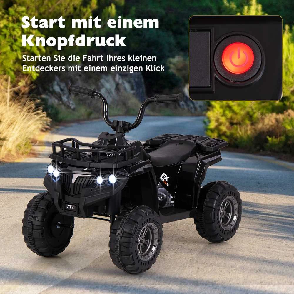 Promotions Vaikiškas elektrinis keturratis 74,9x45,7x55,9 cm juodas, paspiriamas žaislas