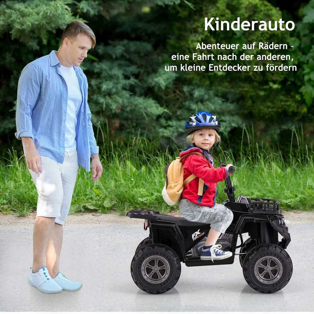 Promotions Vaikiškas elektrinis keturratis 74,9x45,7x55,9 cm juodas, paspiriamas žaislas
