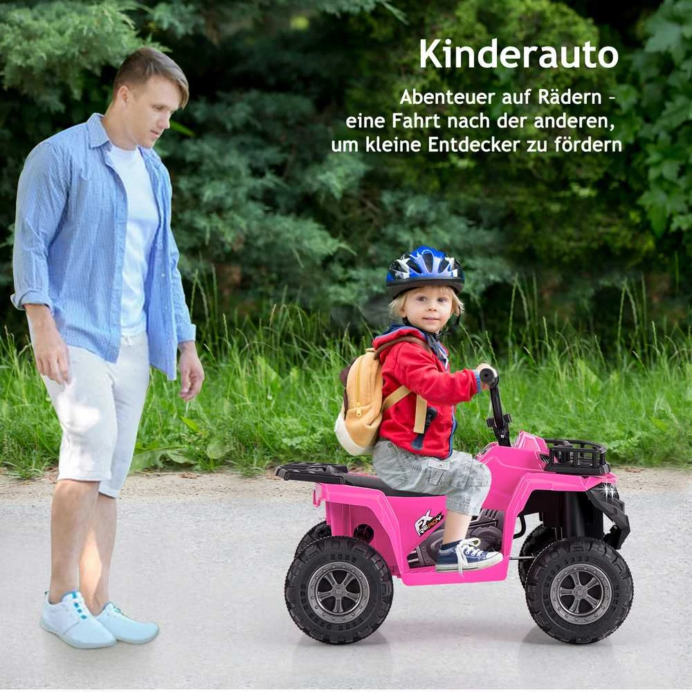 Promotions Vaikiškas elektrinis keturratis, 74.9x45.7x55.9 cm, rožinis, paspiriamas žaislas