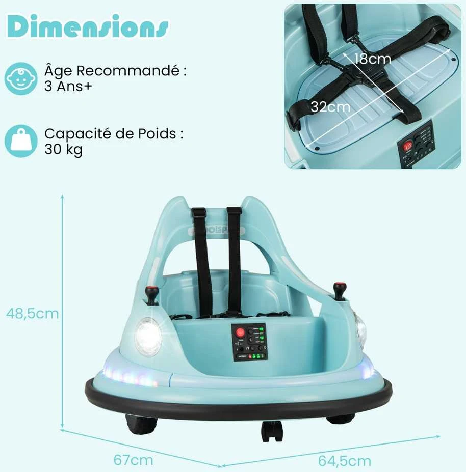 Promotions Vaikiškas elektromobilis, 67x64.5x48.5 cm, mėlynas, elektrinis važiuojamasis žaislas