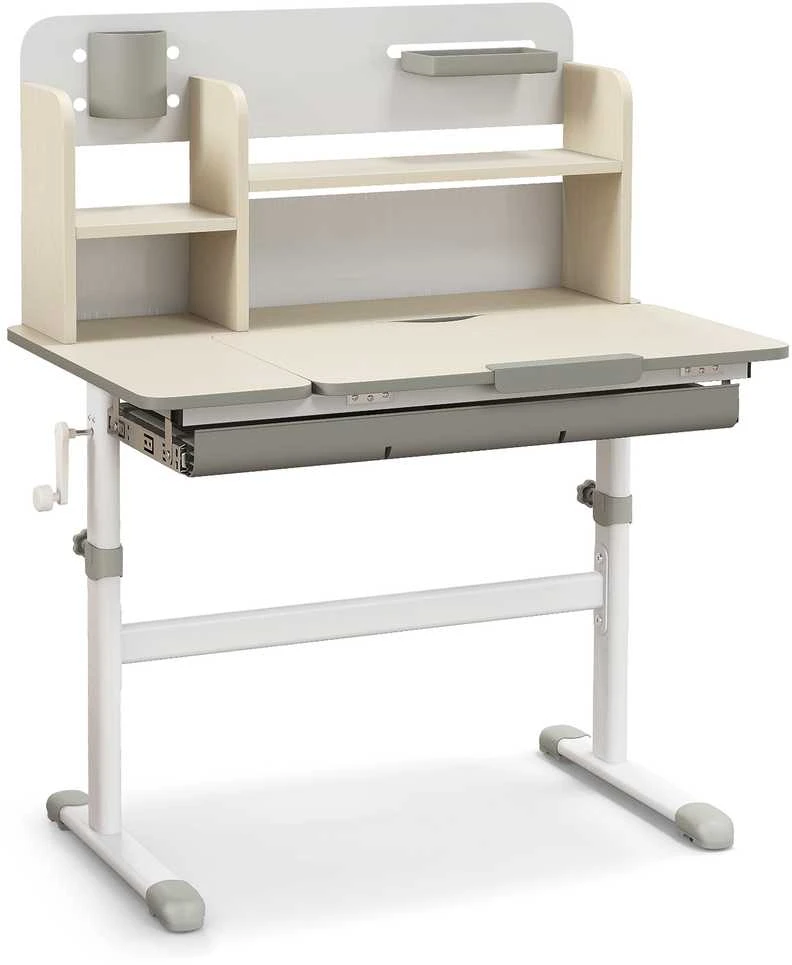 Promotions Vaikiškas mokymosi stalas, reguliuojamas aukštis, 80x51x87.6-110.5 cm, pilkas