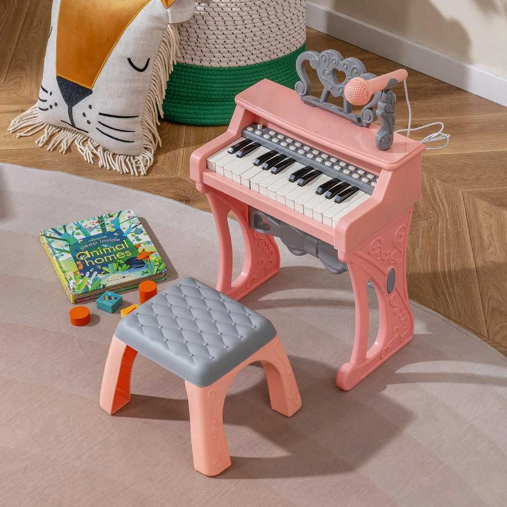 Promotions Vaikiškas pianinas, 25 klavišai, 30.5x17.5x45 cm, rožinis
