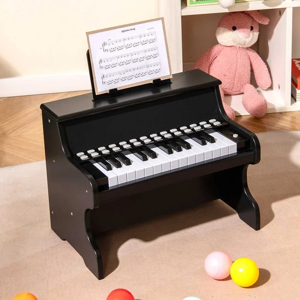 Promotions Vaikiškas pianinas, 25 klavišų mini skaitmeninis pianinas, 38x24x29 cm, juodas