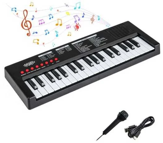 Promotions Vaikiškas pianinas, 37 klavišai, 40.6x15.2x3.8 cm, juodas, ABS