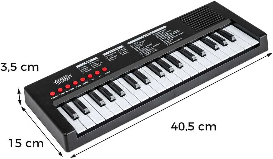 Promotions Vaikiškas pianinas, 37 klavišai, 40.6x15.2x3.8 cm, juodas, ABS