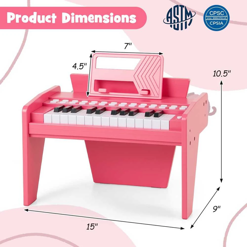 Promotions Vaikiškas pianinas, 38x23x27 cm, rožinis, skaitmeninis žaislas