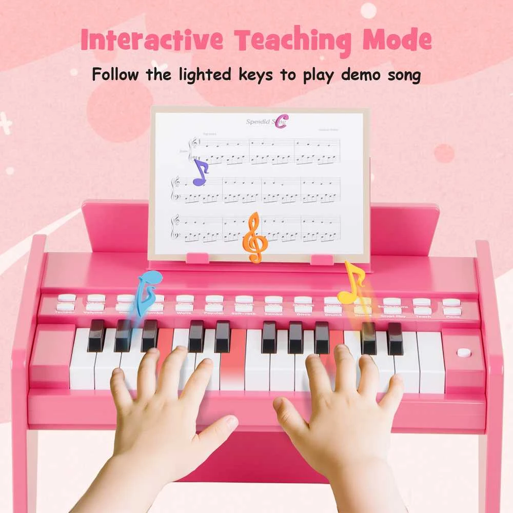 Promotions Vaikiškas pianinas, 38x23x27 cm, rožinis, skaitmeninis žaislas