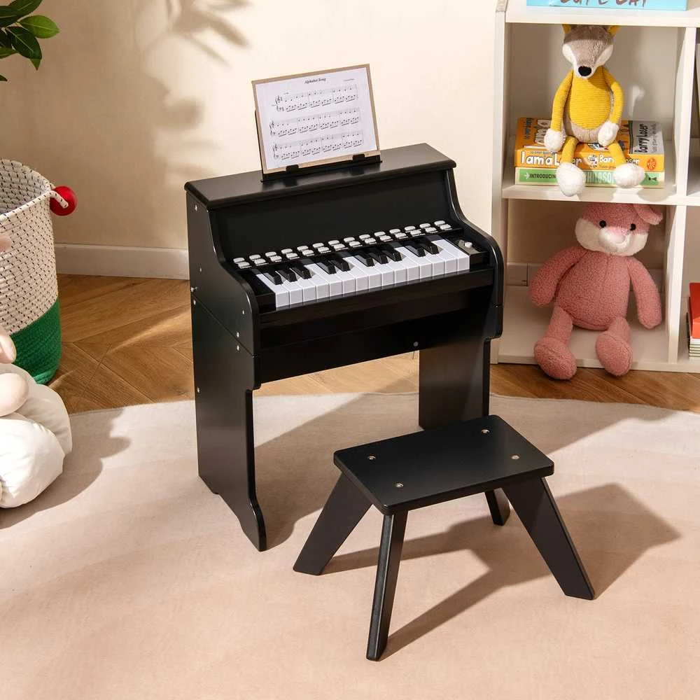 Promotions Vaikiškas pianinas, 38x24x47 cm, juodas, su taburete