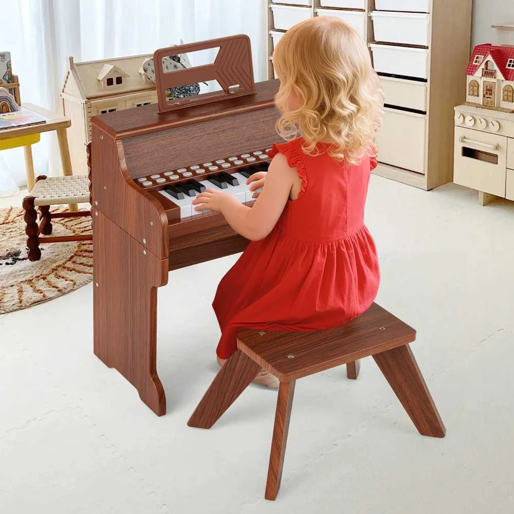 Promotions Vaikiškas pianinas, 38x24x47 cm, rudas, su taburete