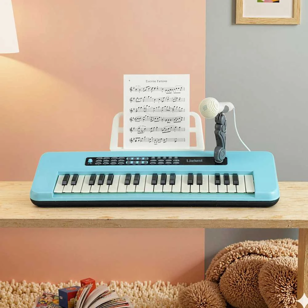 Promotions Vaikiškas pianinas-klaviatūra, 37 klavišai, 46.5x17.5x5.5 cm, mėlynas, nešiojamas