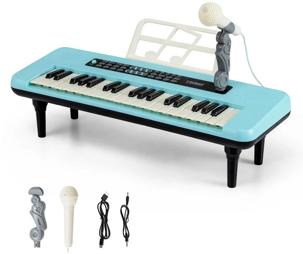 Promotions Vaikiškas pianinas-klaviatūra, 37 klavišai, 46.5x17.5x5.5 cm, mėlynas, nešiojamas