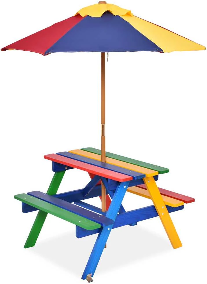 Promotions Vaikiškas pikniko stalas su kėdėmis, 89x79x50 cm, Riešutas