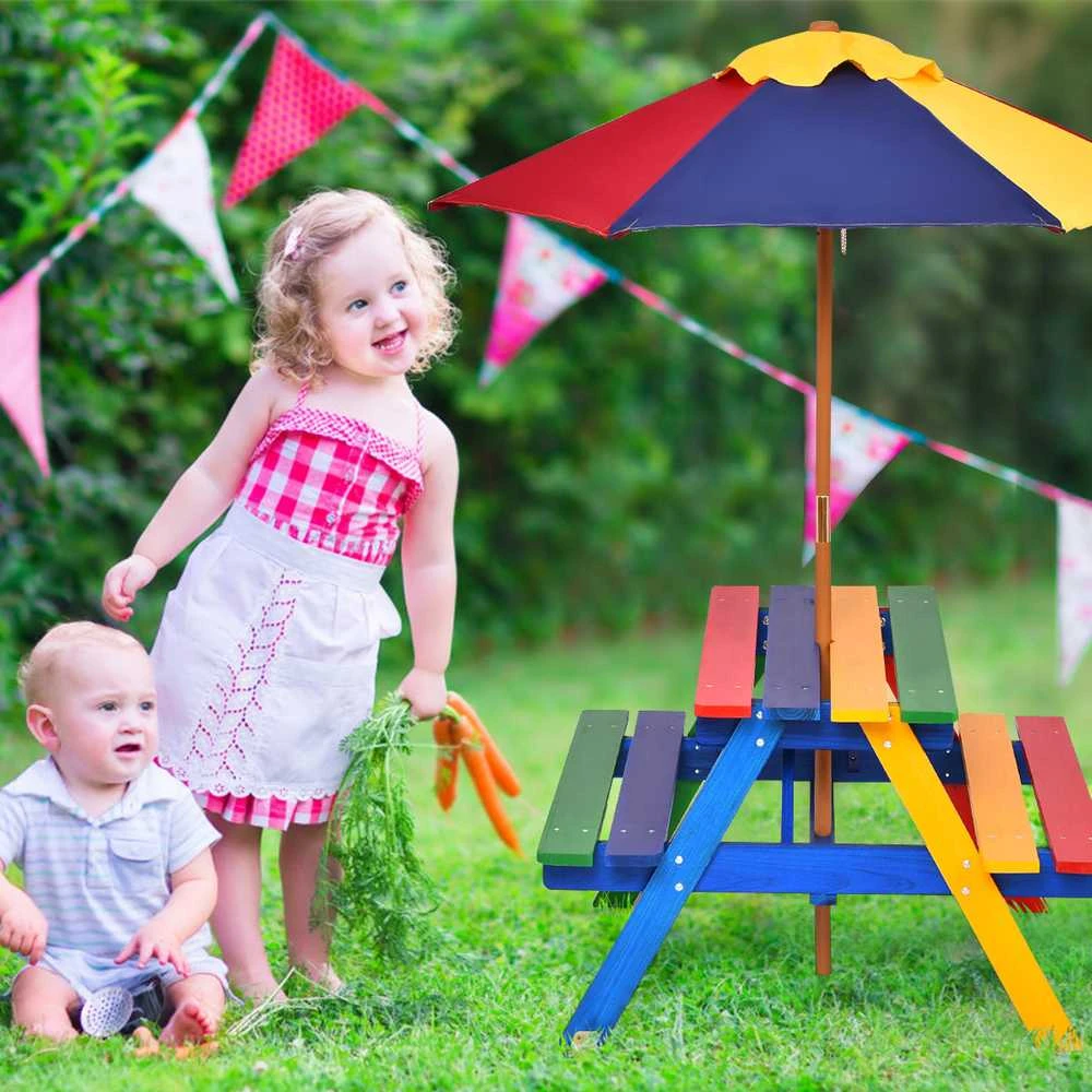 Promotions Vaikiškas pikniko stalas su kėdėmis, 89x79x50 cm, Riešutas
