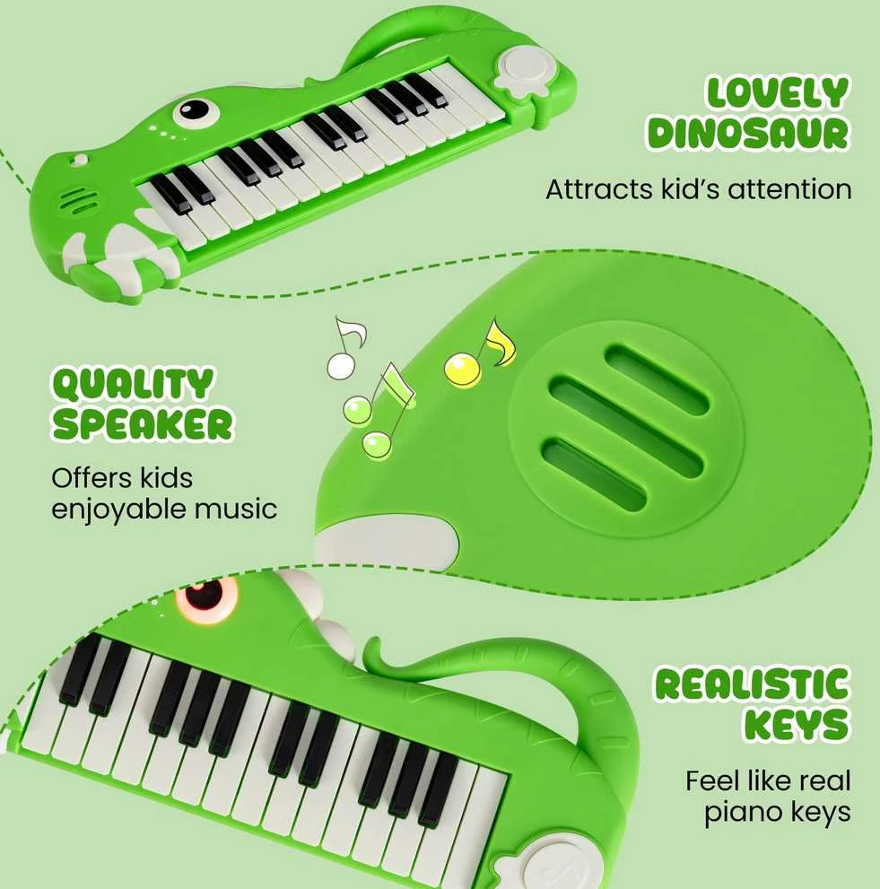 Promotions Vaikiškas skaitmeninis pianinas, 37x14.5x3.5 cm, žalias, elektroninė klaviatūra