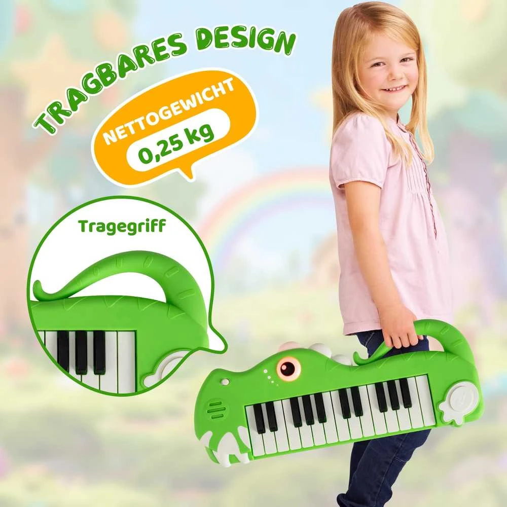 Promotions Vaikiškas skaitmeninis pianinas, 37x14.5x3.5 cm, žalias, elektroninė klaviatūra