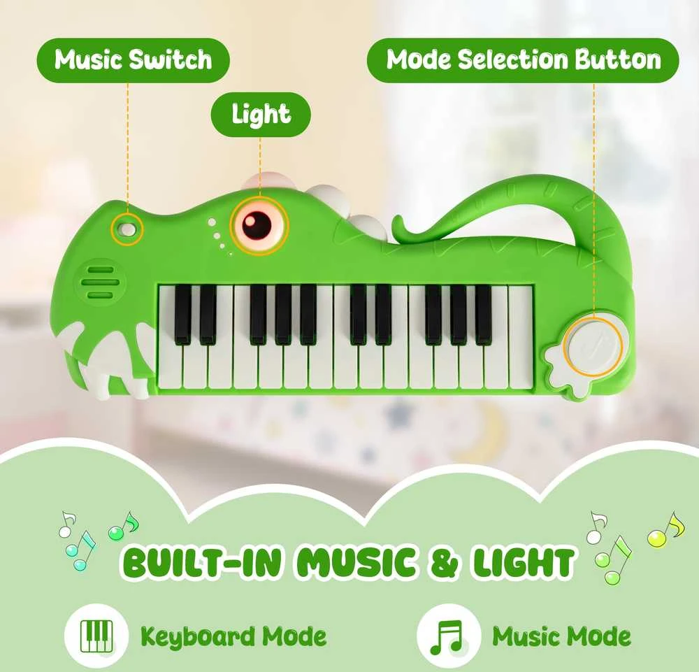 Promotions Vaikiškas skaitmeninis pianinas, 37x14.5x3.5 cm, žalias, elektroninė klaviatūra