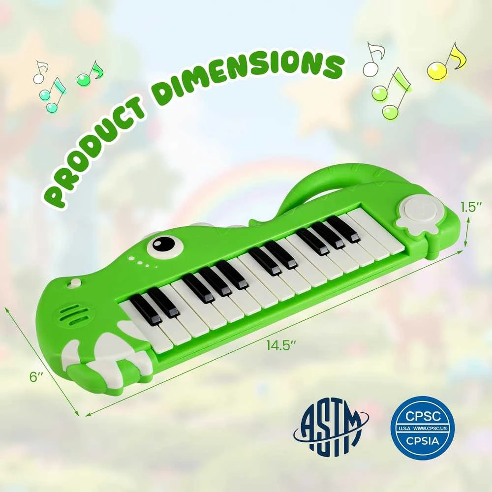 Promotions Vaikiškas skaitmeninis pianinas, 37x14.5x3.5 cm, žalias, elektroninė klaviatūra