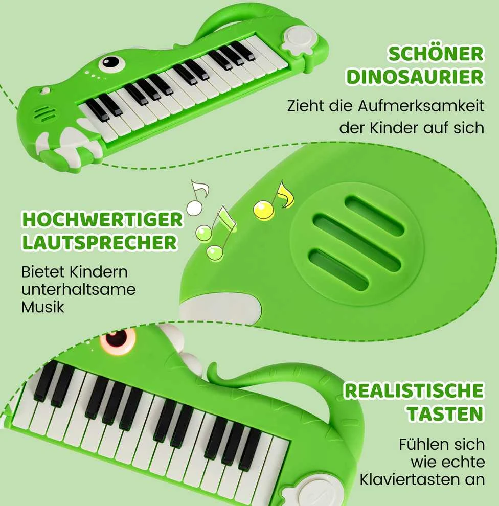 Promotions Vaikiškas skaitmeninis pianinas, 37x14.5x3.5 cm, žalias, elektroninė klaviatūra
