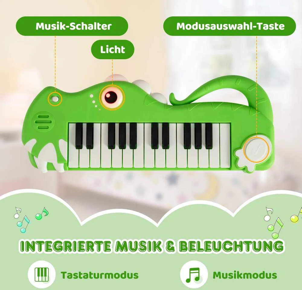 Promotions Vaikiškas skaitmeninis pianinas, 37x14.5x3.5 cm, žalias, elektroninė klaviatūra