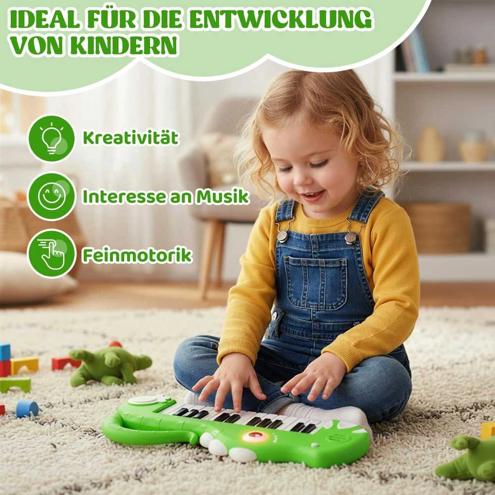 Promotions Vaikiškas skaitmeninis pianinas, 37x14.5x3.5 cm, žalias, elektroninė klaviatūra