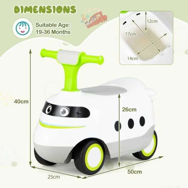 Promotions Vaikiškas stumdomas automobilis, 50x25x40 cm, žalias