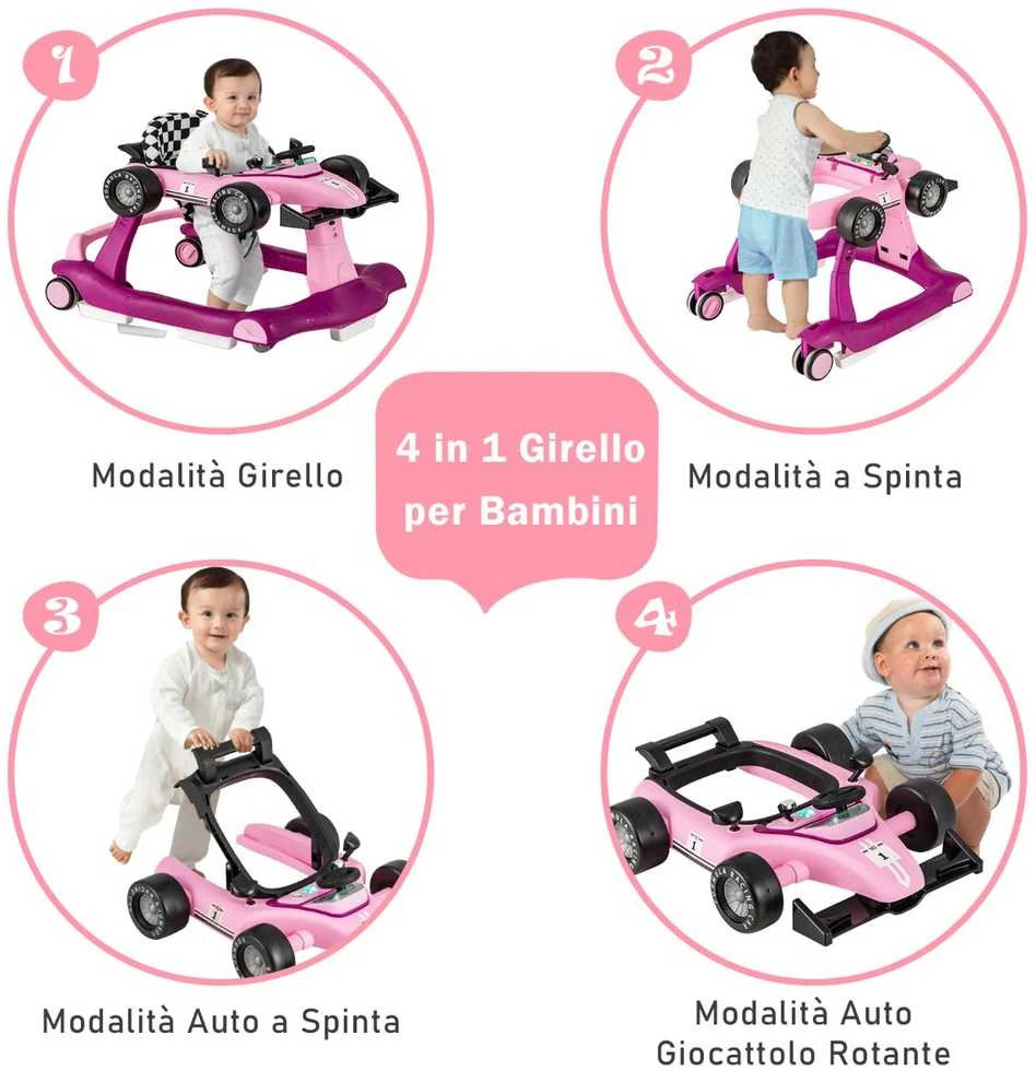 Promotions Vaikiškas vaikštynė, sulankstoma 4 viename, reguliuojamas aukštis, 73x61x55,5 cm, violetinė