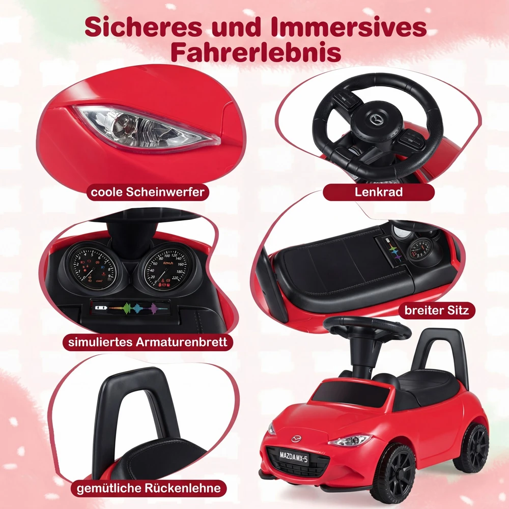 Promotions Vaikiškas važiuojamas automobilis 65x29x37 cm Baltas su daiktadėže