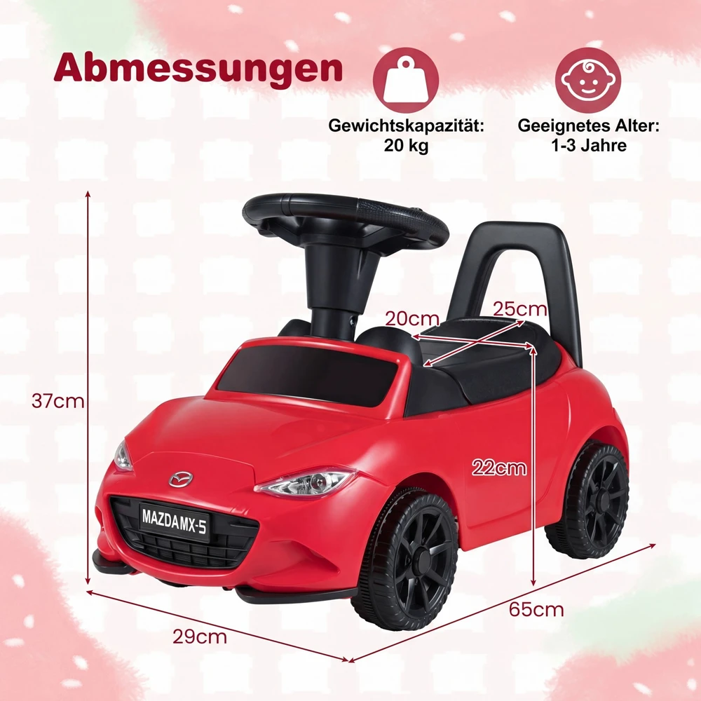 Promotions Vaikiškas važiuojamas automobilis 65x29x37 cm Baltas su daiktadėže