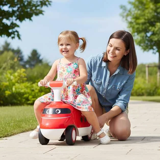 Promotions Vaikiškas stumdomas automobilis, 50x25x40 cm, baltos ir žalios spalvos