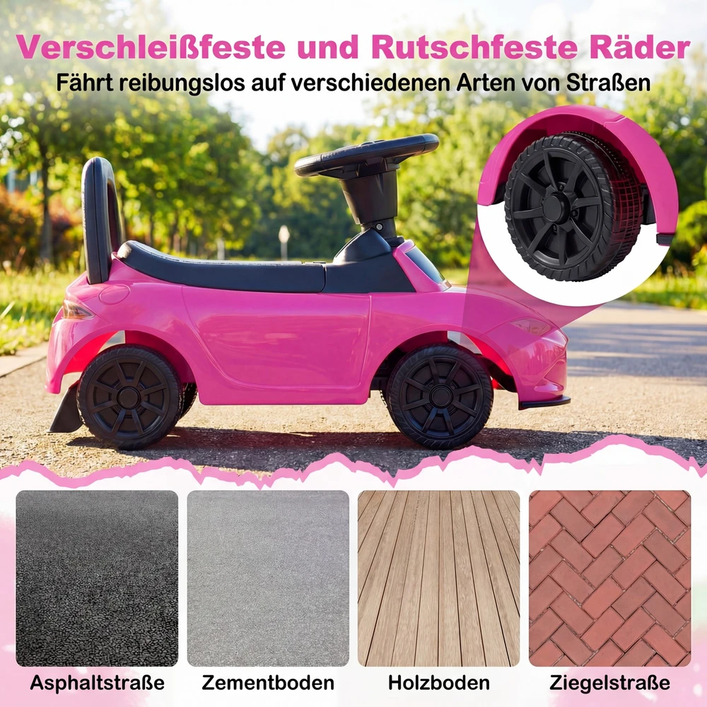 Promotions Vaikiškas važiuojamas automobilis 65x29x37 cm rožinis, su daiktadėže