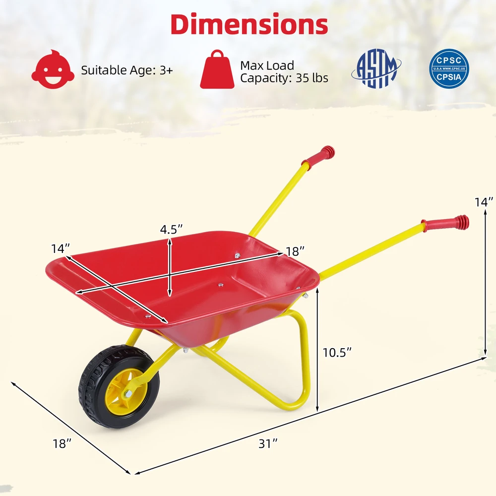 Promotions Vaikiškas vežimėlis 78.7x45.7x35.6 cm Raudonas Metalas