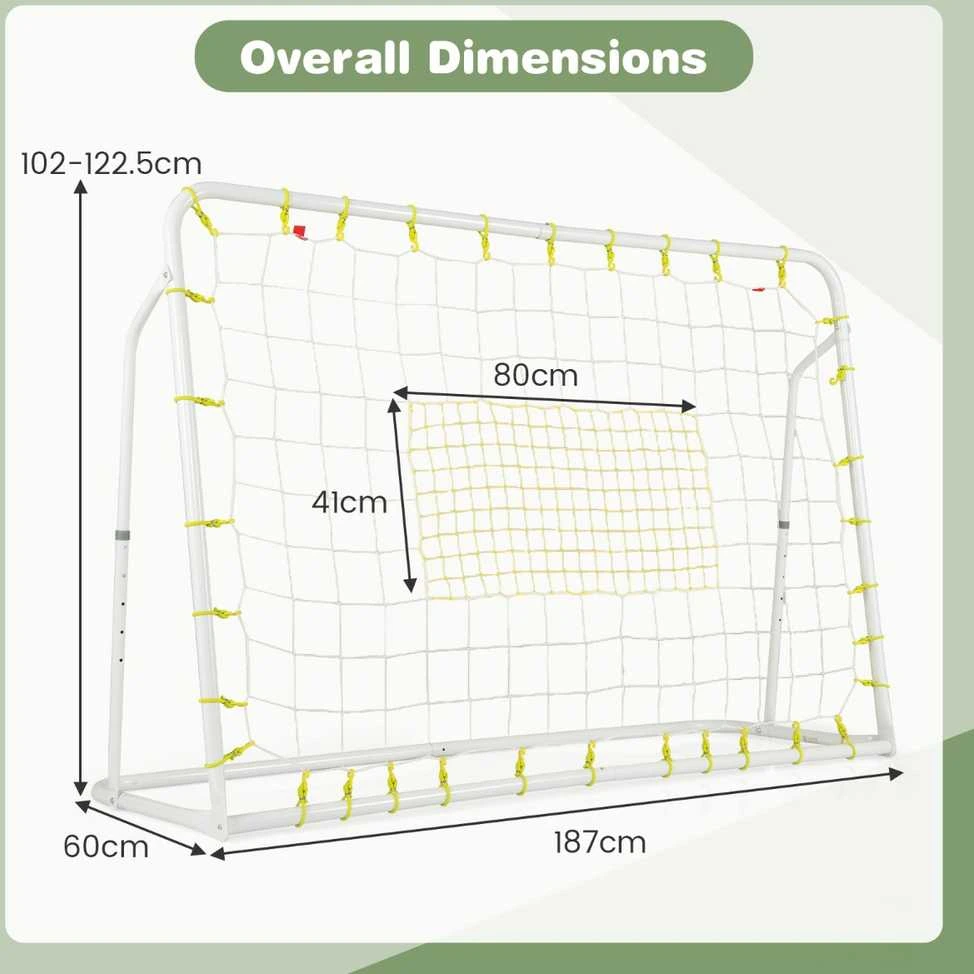 Promotions Vaikiški futbolo vartai su atmušimo tinkleliu, 187x60x102-122,5 cm, balti