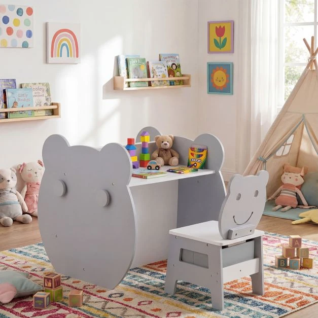 Promotions Vaikų menų stalas ir kėdžių komplektas 3-in-1 pilkas