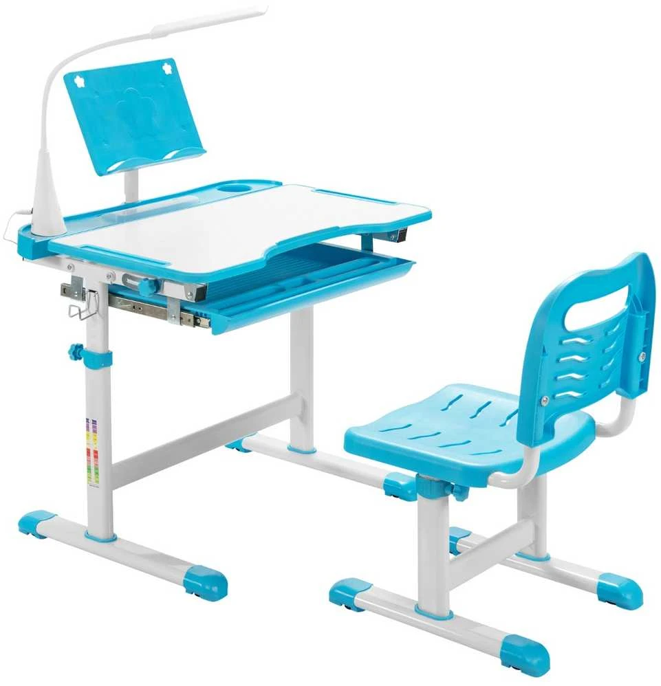 Promotions Vaikų mokymosi stalo ir kėdės rinkinys, 71.1x52.1x52.1-78.7 cm, mėlynas