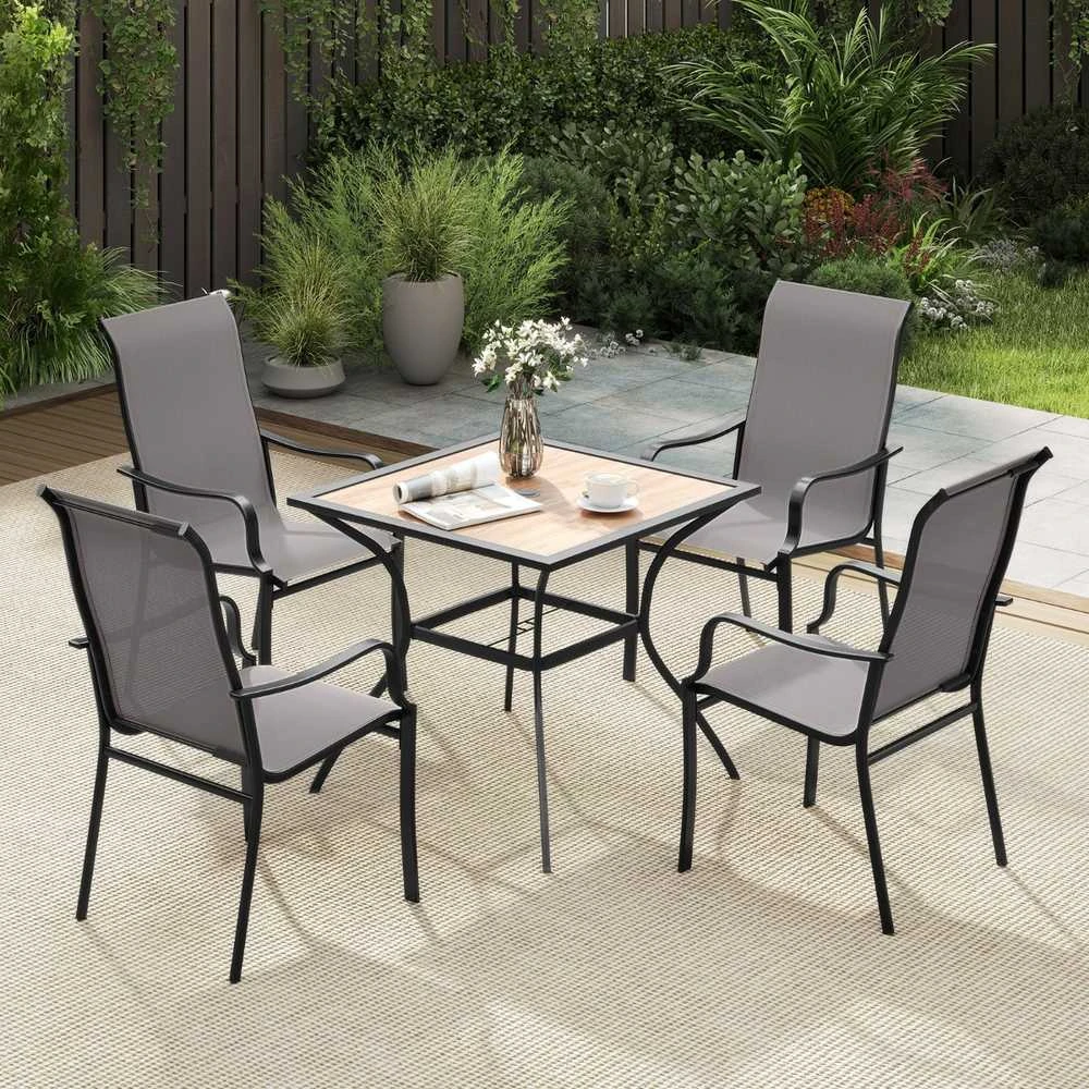 Promotions Valgomojo kėdžių rinkinys, Giantex, 56x73x101 cm, ruda juoda