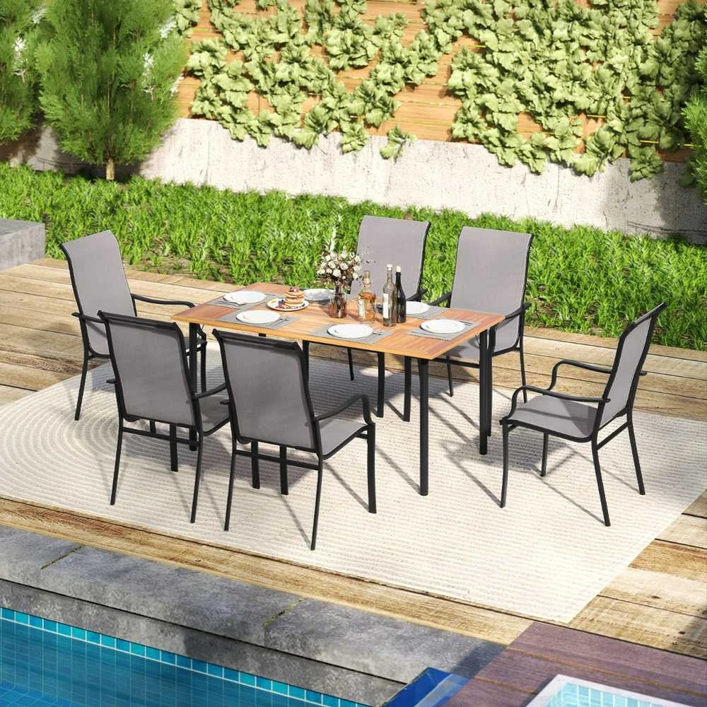 Promotions Valgomojo kėdžių rinkinys, Giantex, 56x73x101 cm, ruda juoda