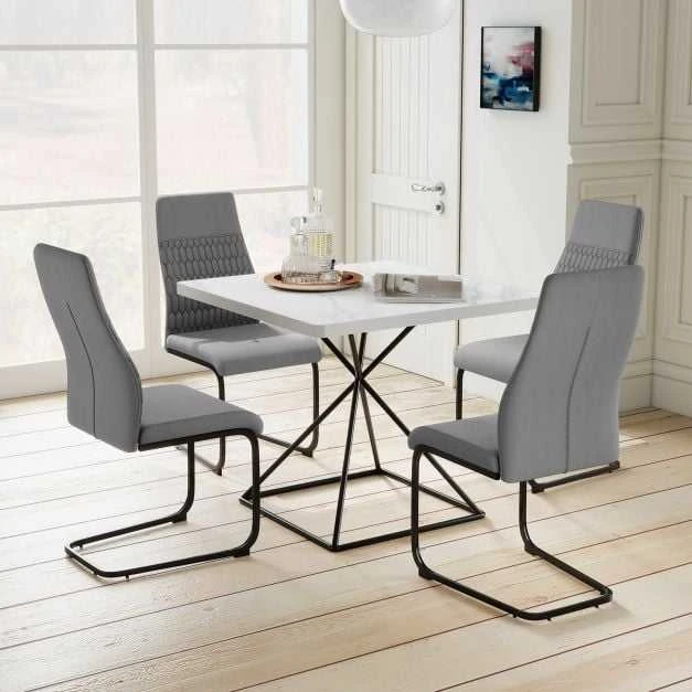 Promotions Valgomojo kėdžių rinkinys, 4 vnt., 60x44x98 cm, pilkos spalvos