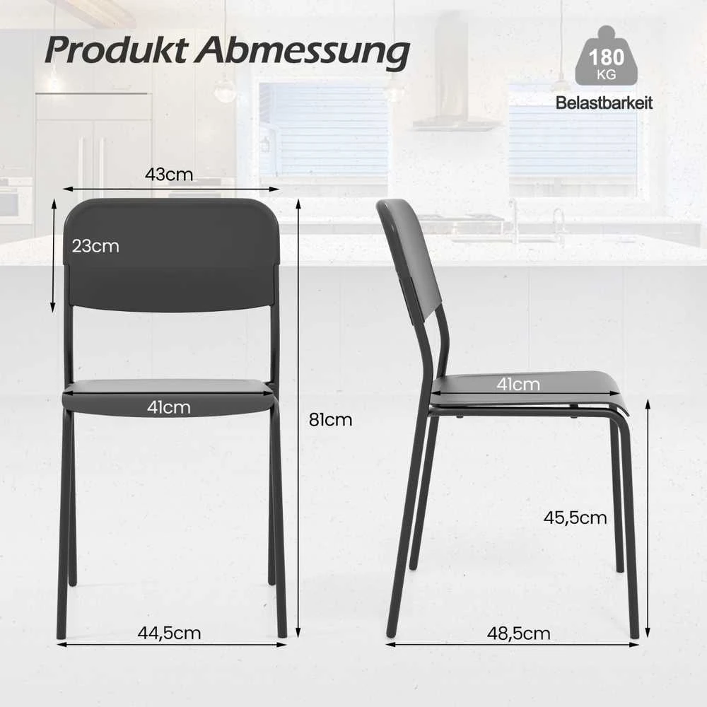 Promotions Valgomojo kėdžių komplektas, 4 vnt., 48,3x44,5x81,3 cm, balta