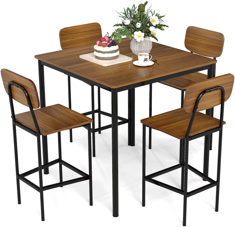 Promotions Valgomojo komplektas 5 vnt. 90x90x90 cm riešutmedžio