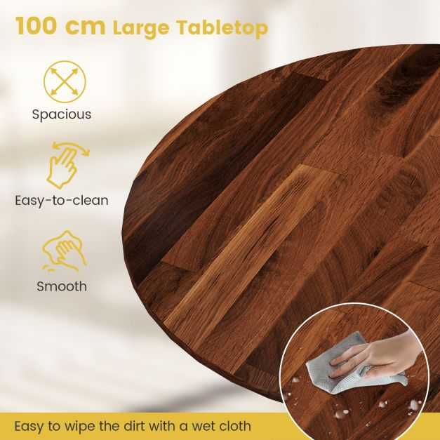 Promotions Valgomojo stalas, medinis, 100x100x73 cm, riešutas