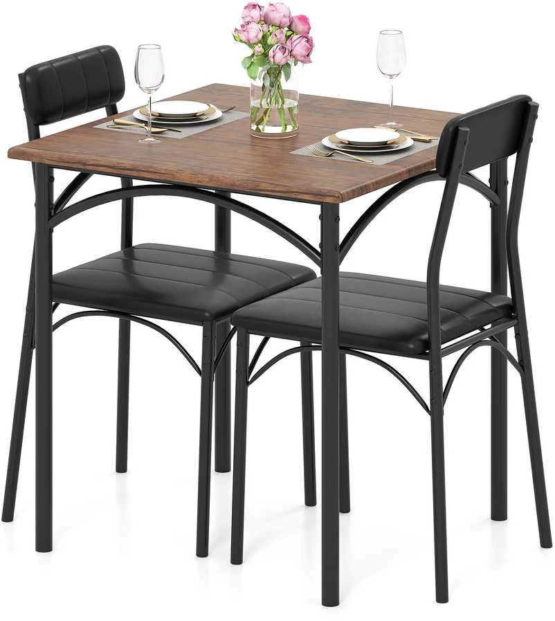 Promotions Valgomojo stalo komplektas, 73x73x76 cm, Juoda
