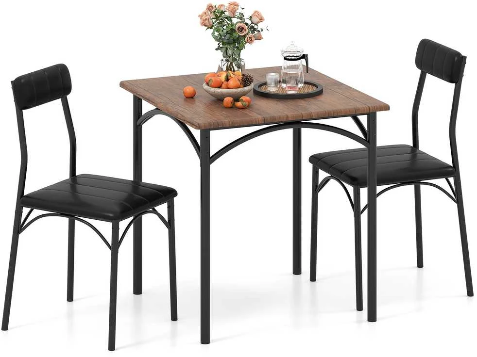 Promotions Valgomojo stalo komplektas, 73x73x76 cm, Juoda