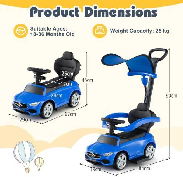 Promotions Važiuojamas stumdukas, 84x39x90 cm, tamsiai mėlynas