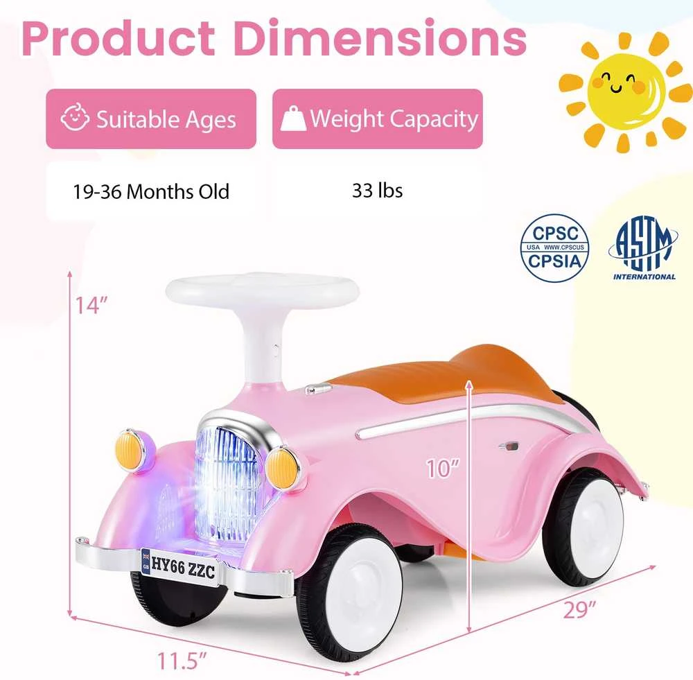 Promotions Važiuojamasis žaislas, 74x29x36 cm, rožinis