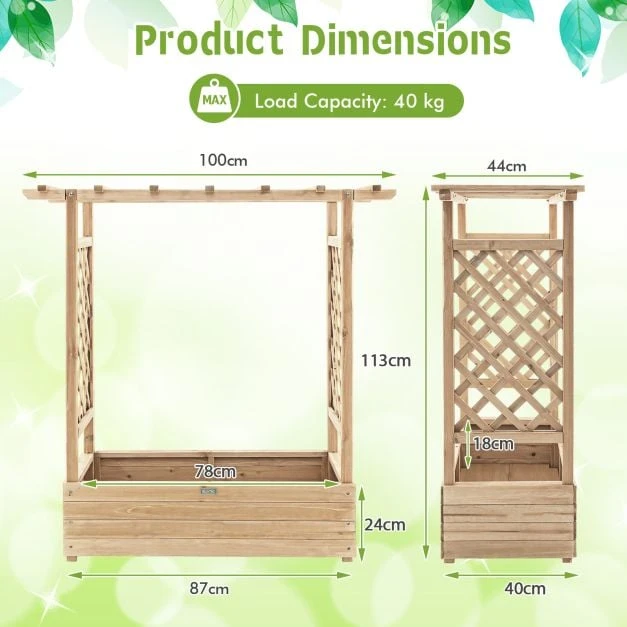 Promotions Vazonas su treliažu ir stogu 110x44x113,5 cm natūralus
